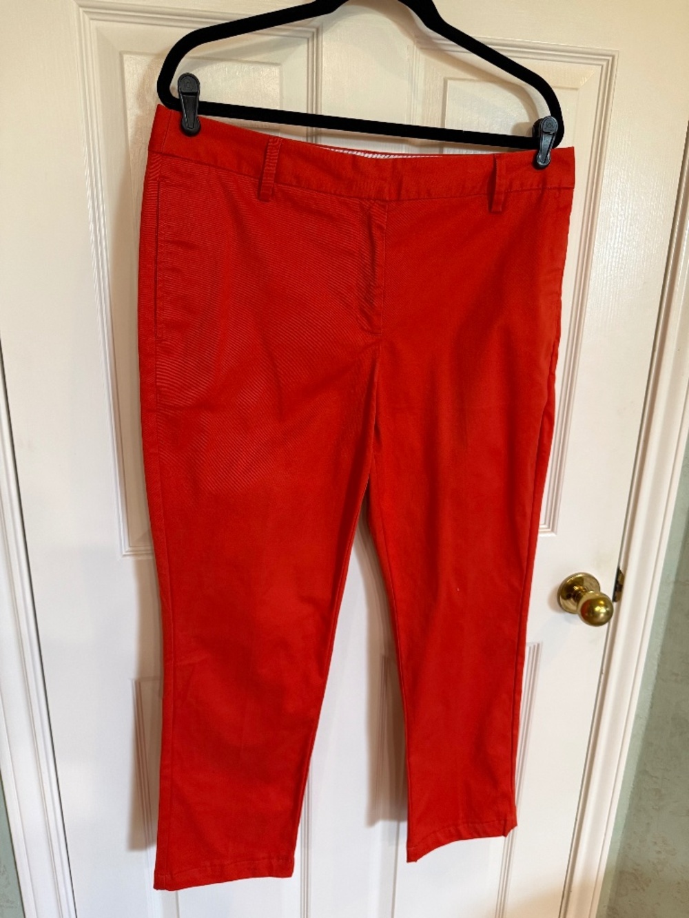 Lands End Orange Mid rise Straight leg Stretch Chinos 14